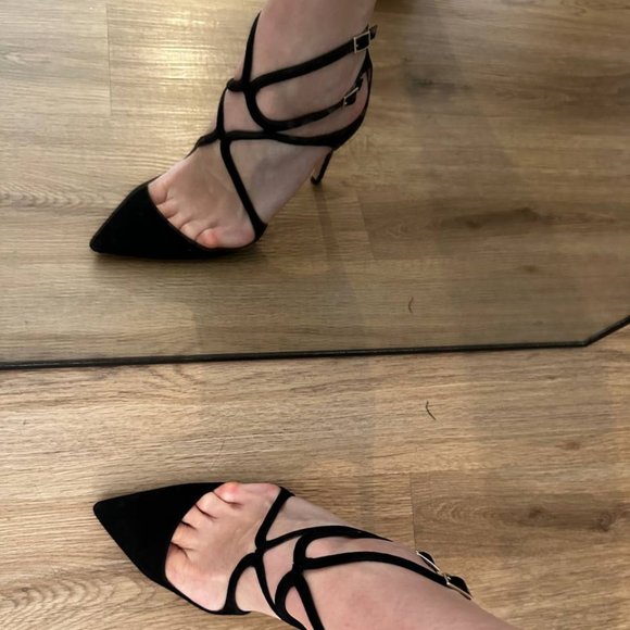 Jimmy Choo Lancer 85 Black Suede EU 40 US 9-9.5 Pump Heels - Picture 3 of 9